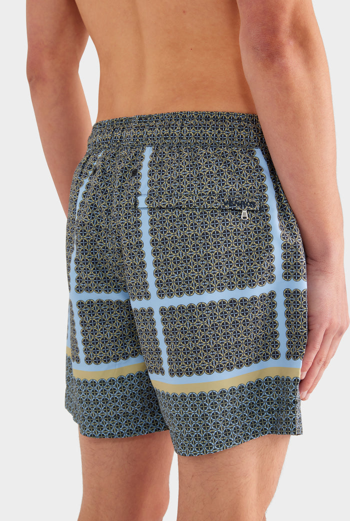 Printed Swim Short - Geometric Tile - XS
