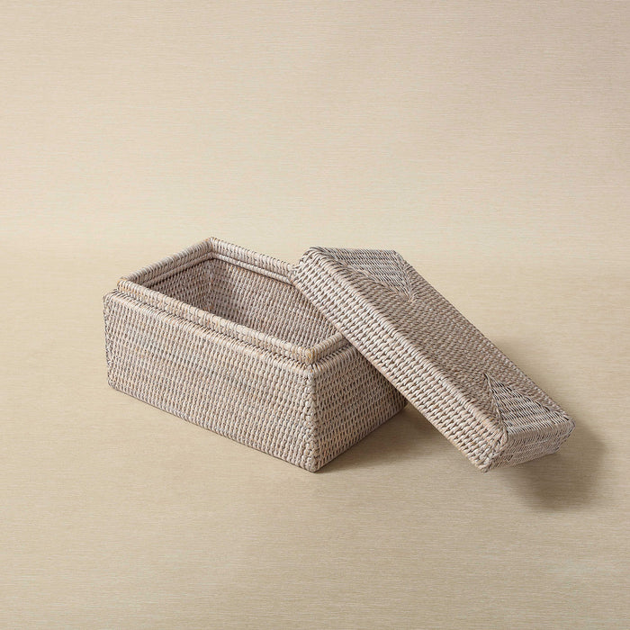 Rectangular storage basket with lid