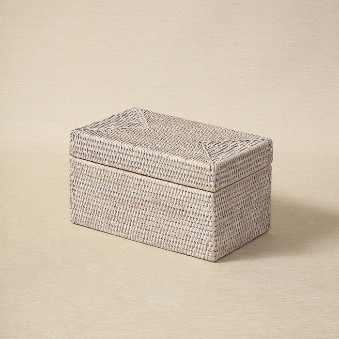 Rectangular storage basket with lid