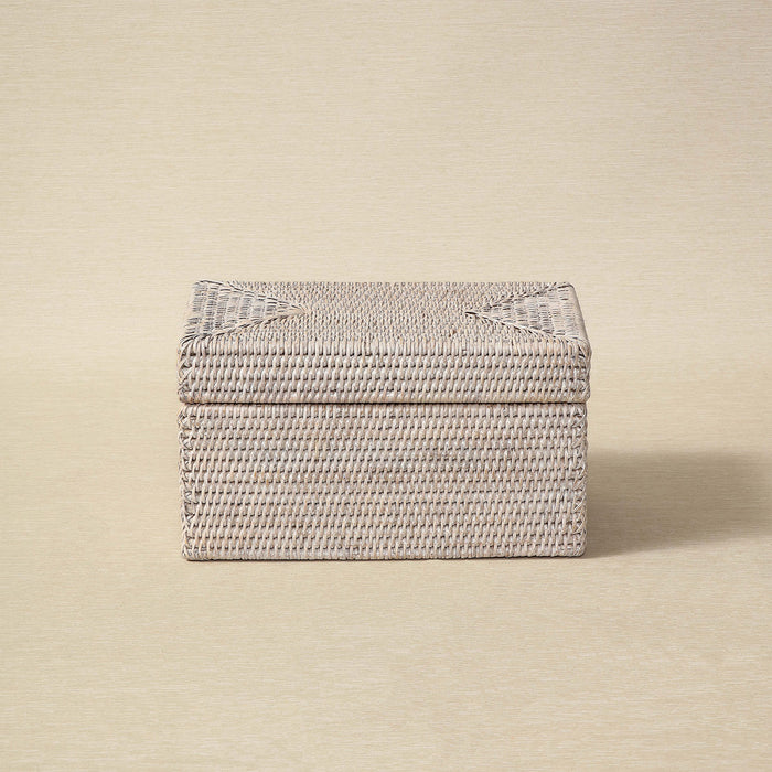 Rectangular storage basket with lid