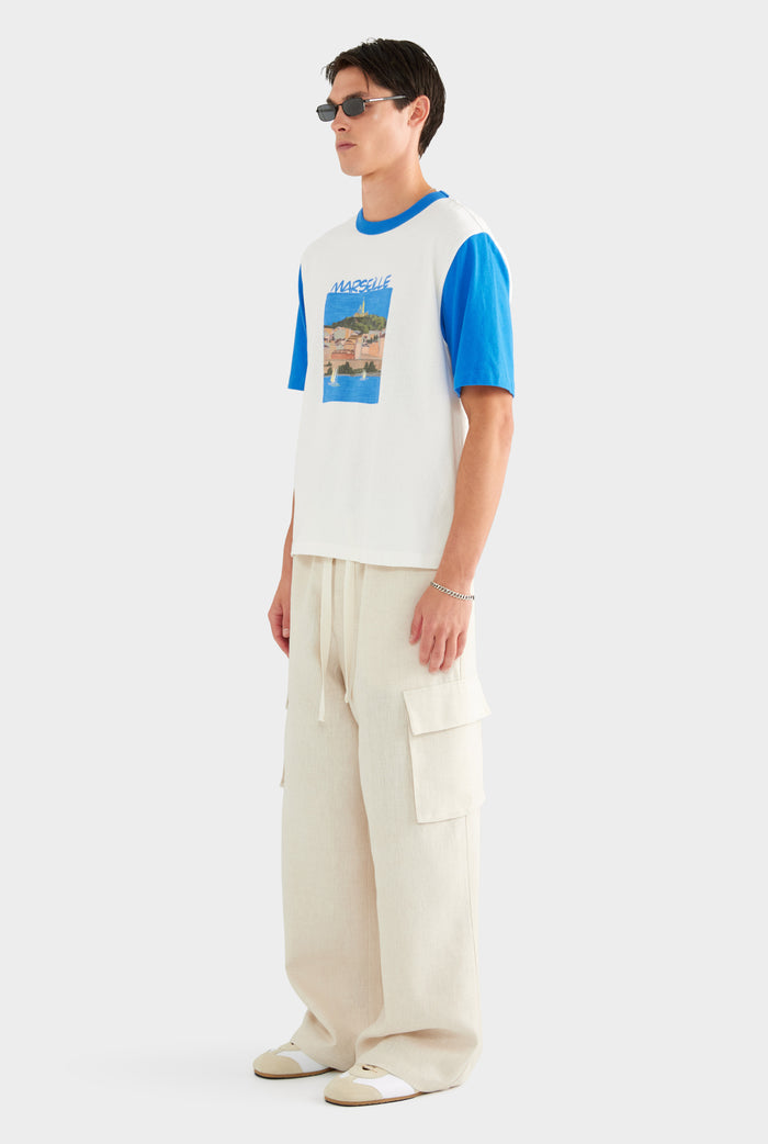 Relaxed Linen Cargo Pant - Sand - XS