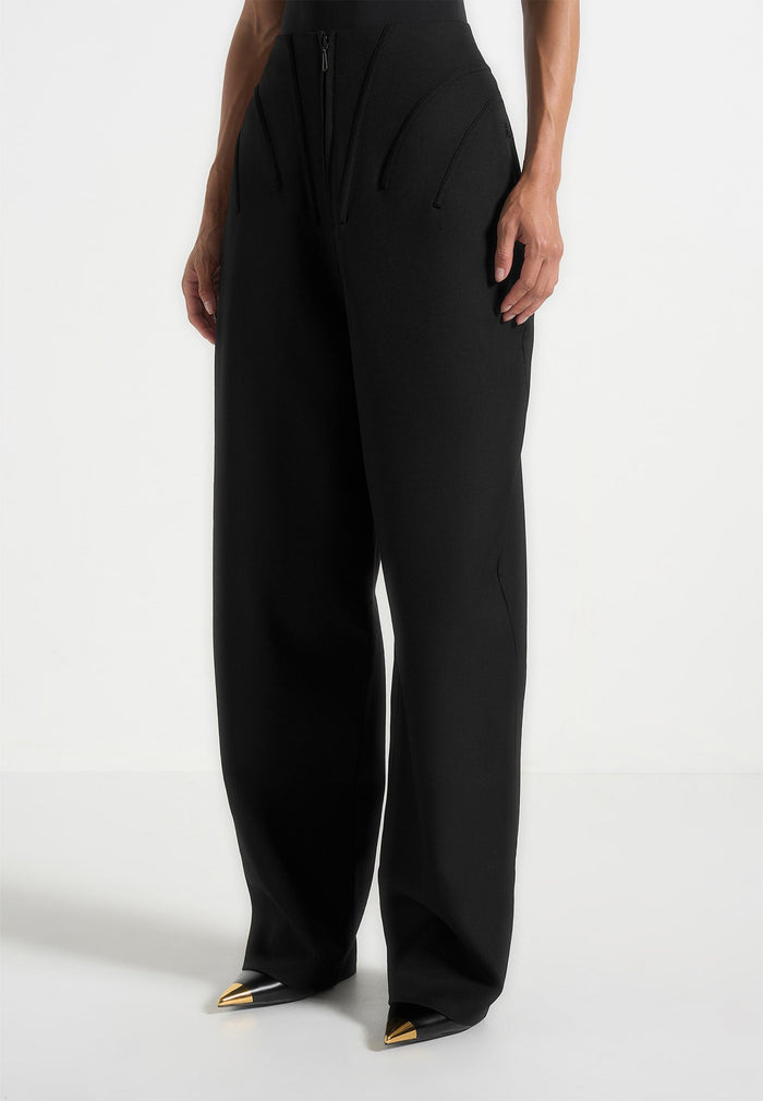 rena-high-waisted-corset-sculptural-trousers-black
