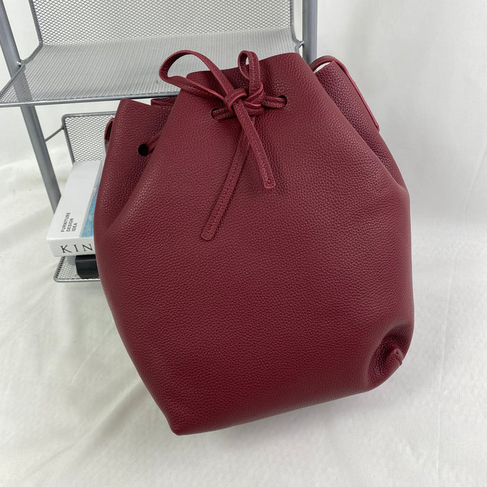 Retro drawstring bucket-style crossbody bag