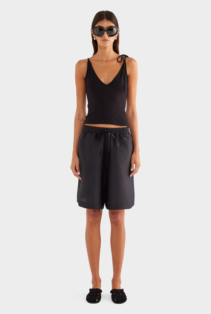 Reversible Boat V Neck Cami - Black - XS