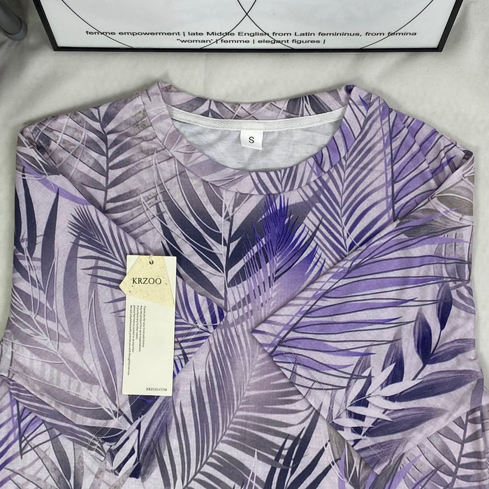 Round-neck 3D printed casual loose short-sleeved shirt