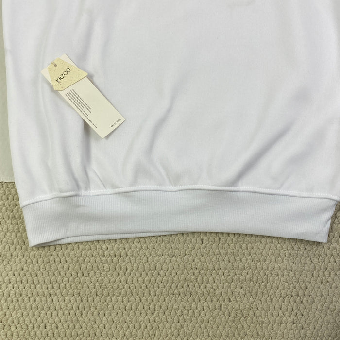 Round-neck long-sleeve printed fleece top