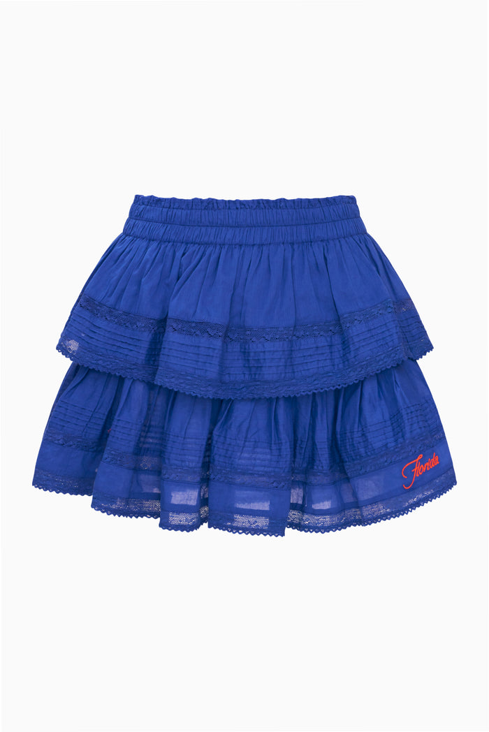 Ruffle Mini Skirt - GATOR BLUE