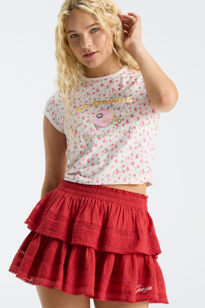Ruffle Mini Skirt - UGA RED