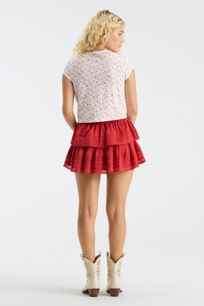 Ruffle Mini Skirt - UGA RED