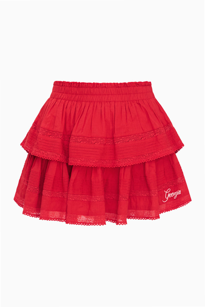 Ruffle Mini Skirt - UGA RED