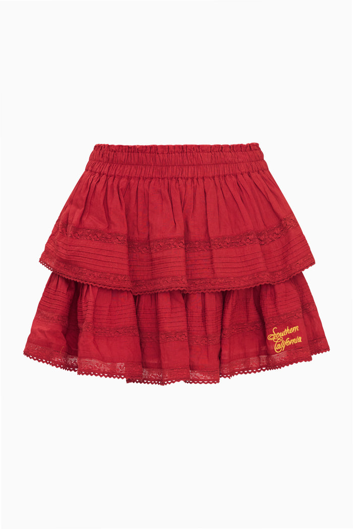 Ruffle Mini Skirt - USC CARDINAL