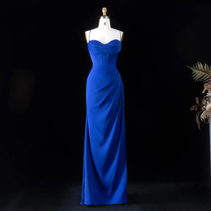Sexy Mermaid Spaghetti Strap  Royal Blue Prom Dress with Lace-up SH091 Sheer Fairy