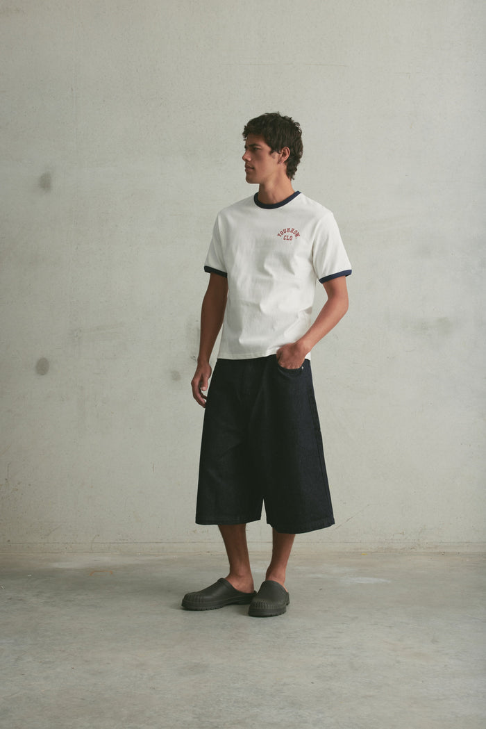 Shrunken Ringer Tee | White