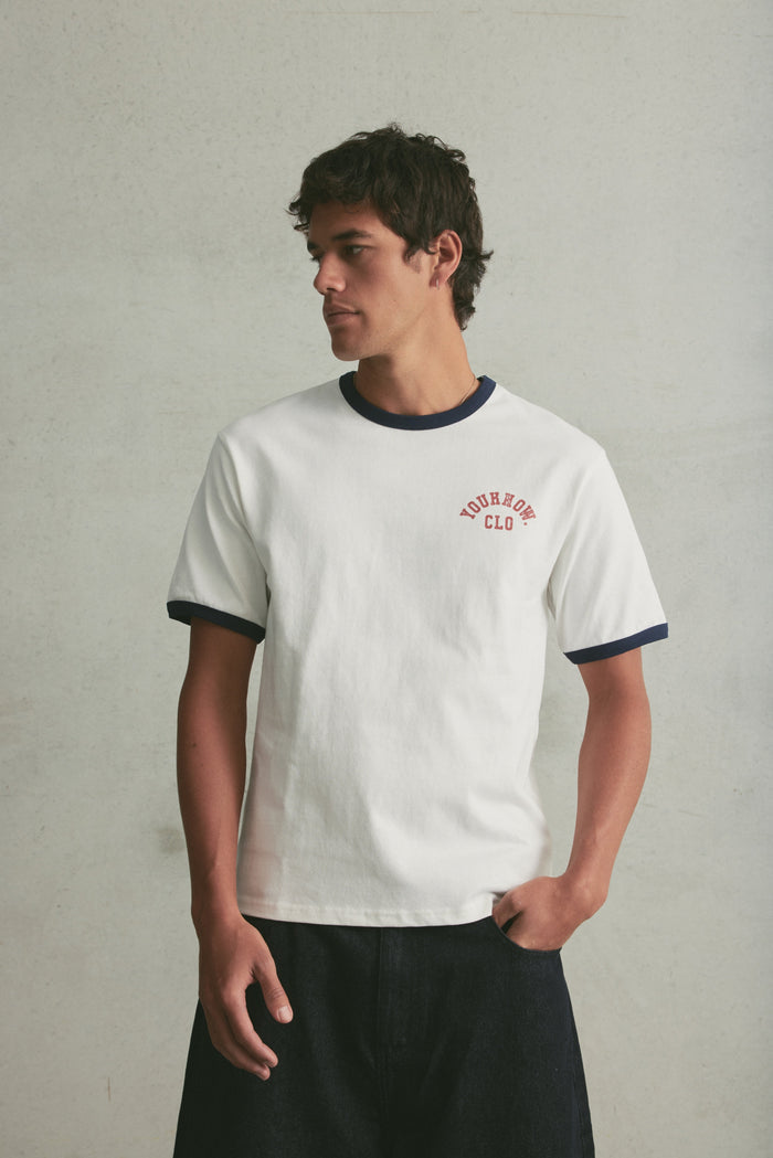 Shrunken Ringer Tee | White