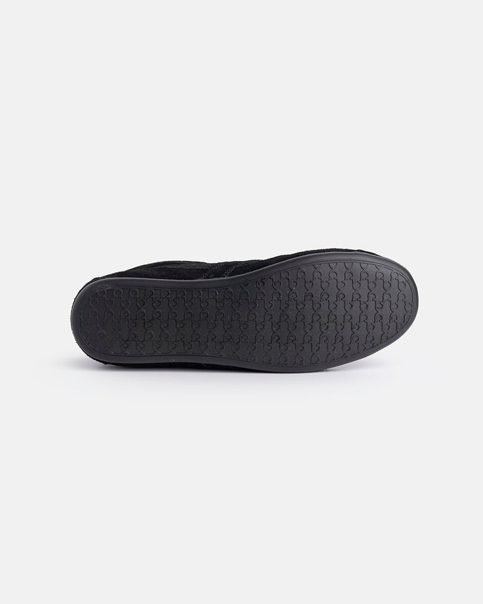 SILENT CODE SNEAKERS SUEDE BLACK - black suede sneakers, detail close-up - Cold Culture