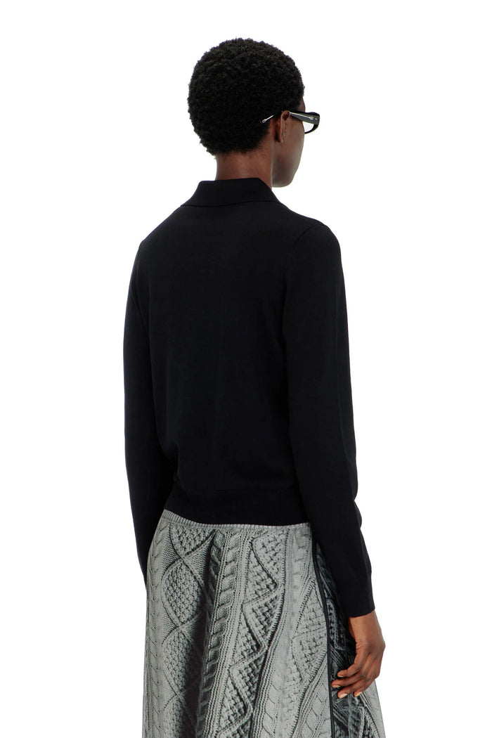 Silk-blend polo jumper with Oval D plaque