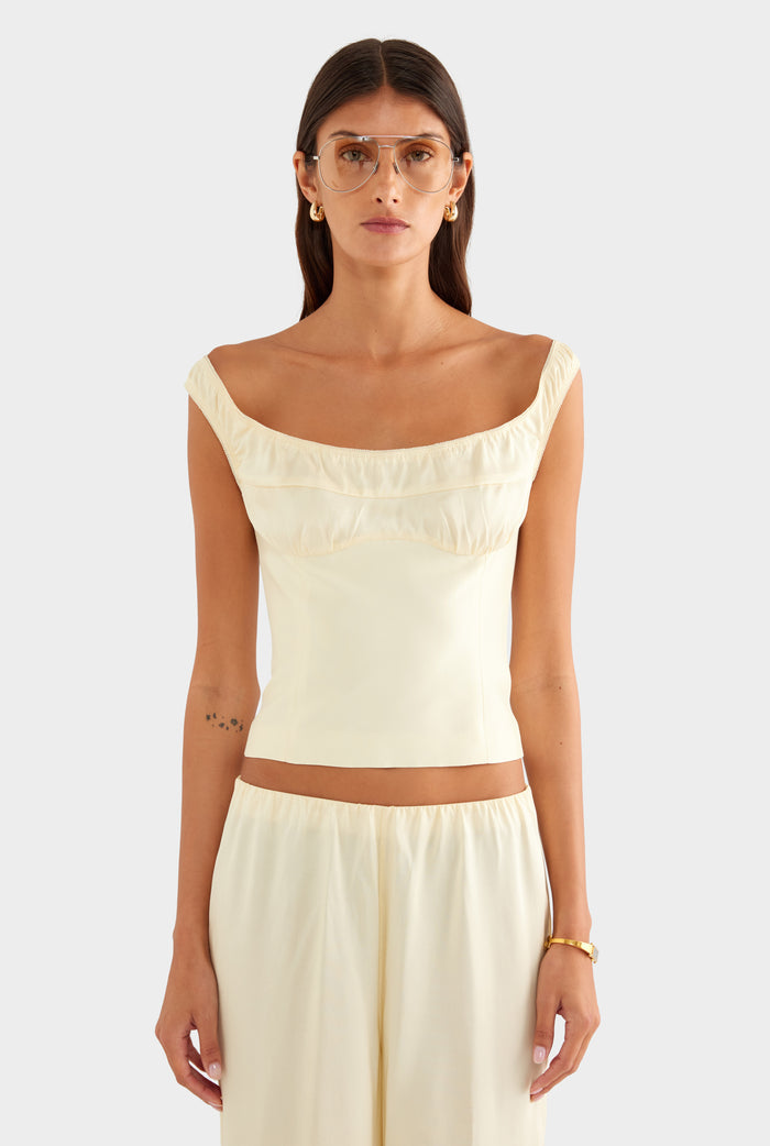 Silk Slub Dupion Bodice - Buttercream - XS