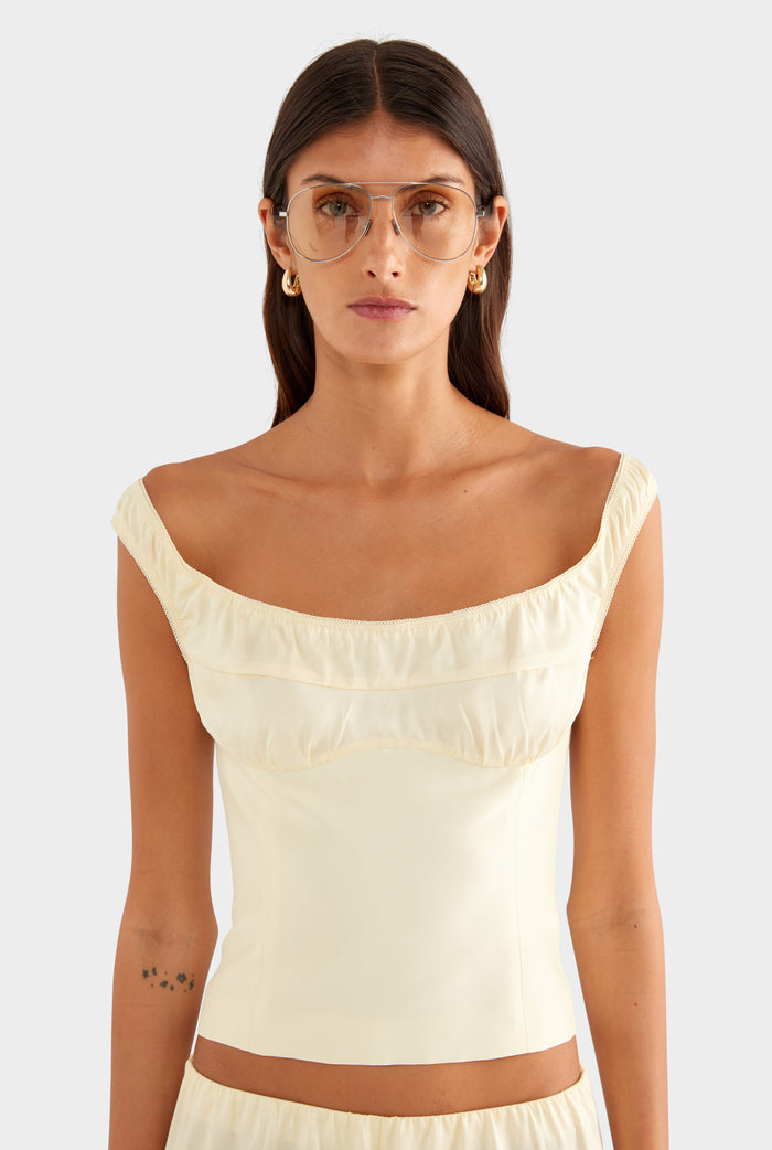 Silk Slub Dupion Bodice - Buttercream - XS