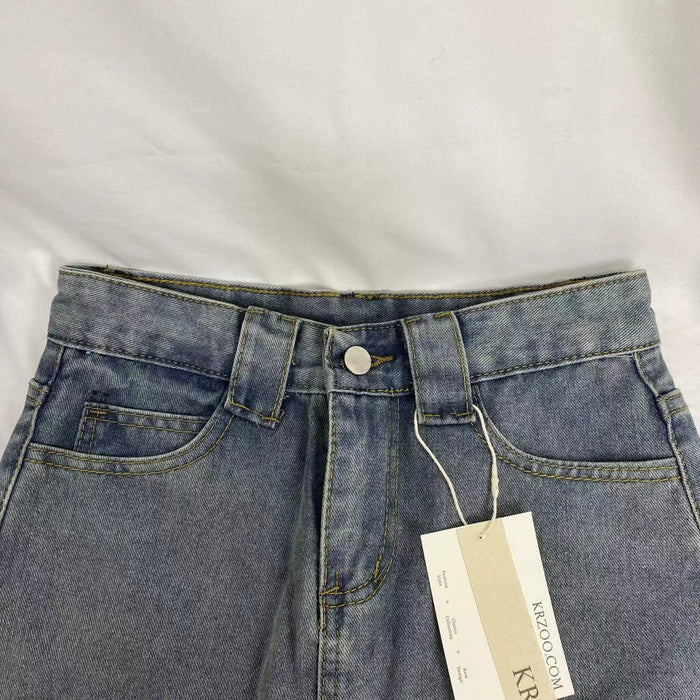 Simple Denim Half-Skirt