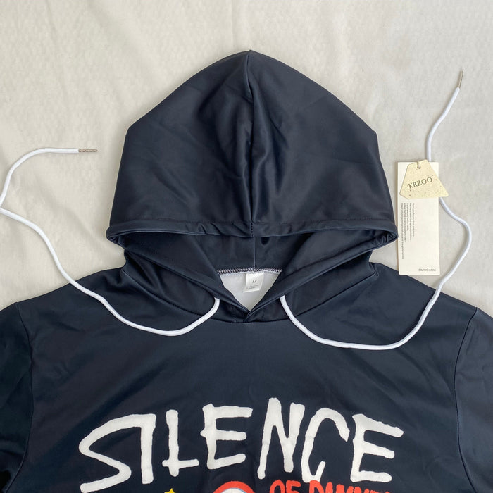 Skull foam printed water-washable hooded sweatshirt