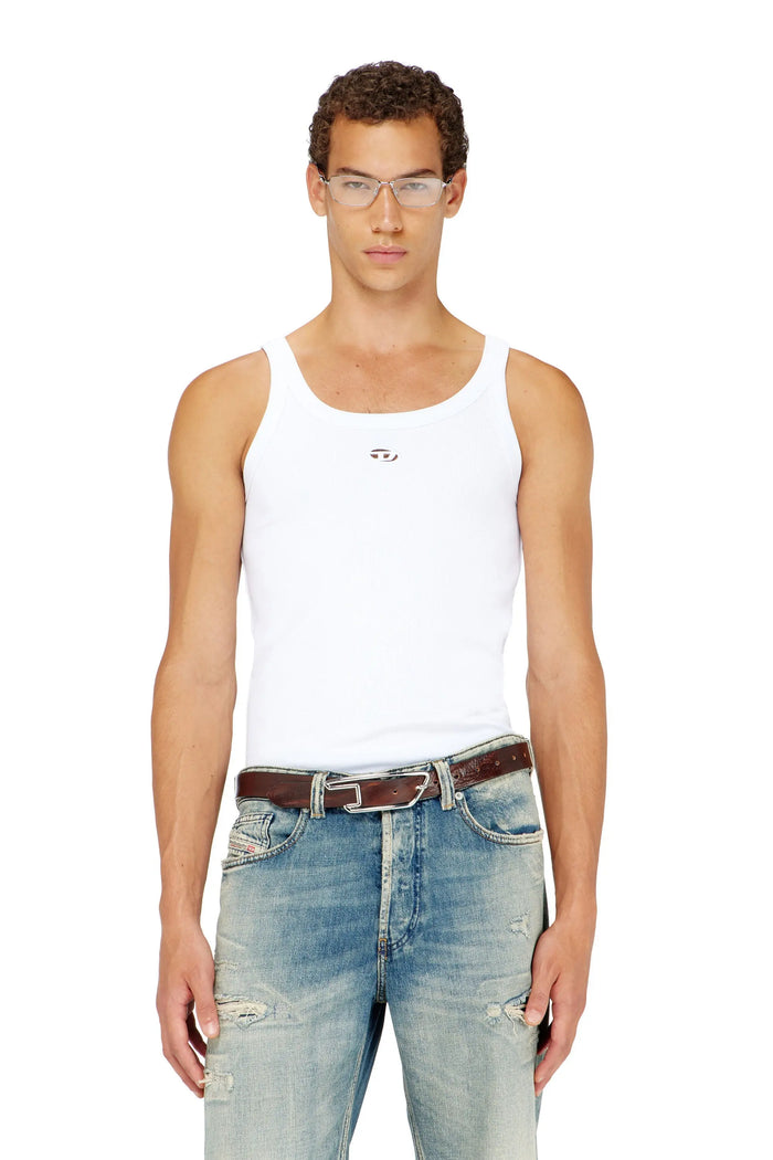 Slim cotton tank with Oval D logo