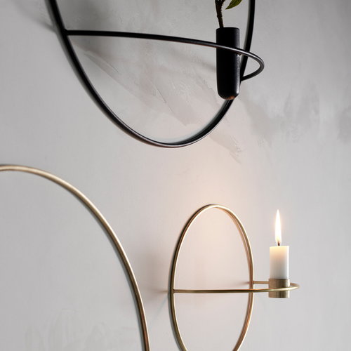 Small Brass Circle with Candleholder