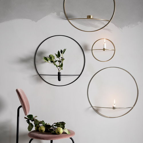 Small Brass Circle with Candleholder