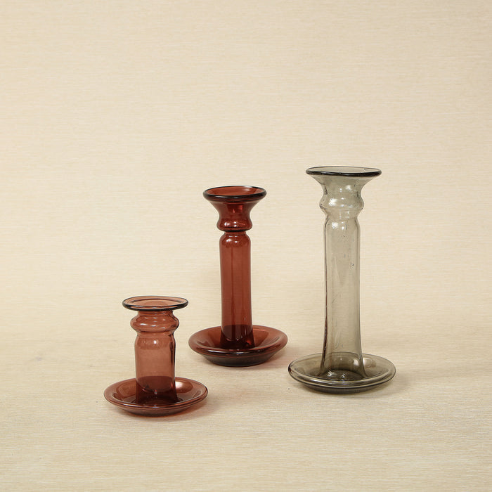 Smoke Glass Candleholder