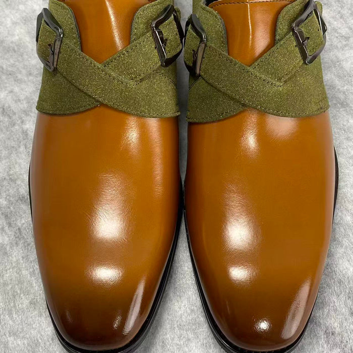 Soft-soled one-piece casual leather shoes