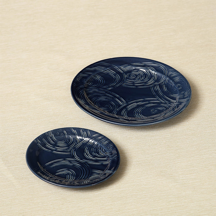 Song oval plates in denim