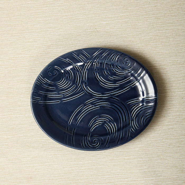 Song oval plates in denim