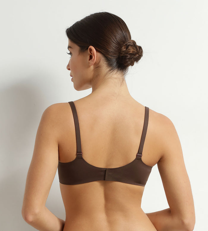Soutien-gorge à armatures en microfibre Marron Dim Invisible