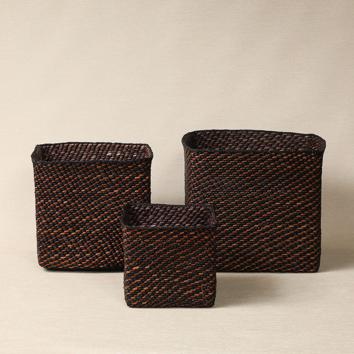 Square Black and Brown Basket