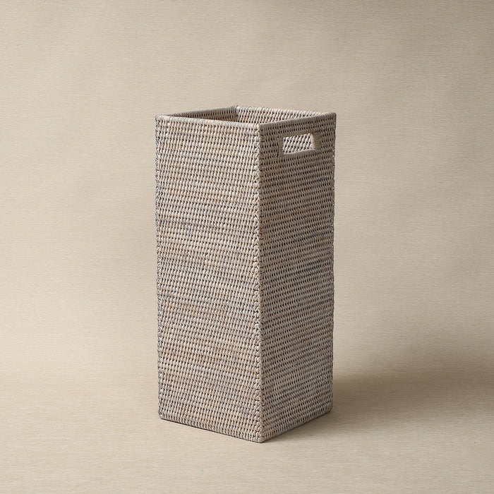 Square rattan umbrella stand with open handles