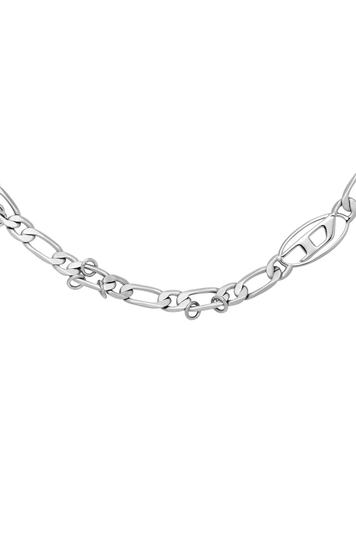Stainless Steel and Brass Chain Necklace