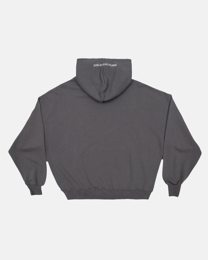 STARS HOODIE DUST GREY - dust grey oversized hoodie, back view - Cold Culture
