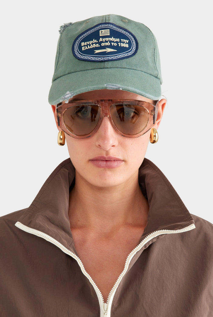 Street Sign Washed Canvas Cap - Washed Sage