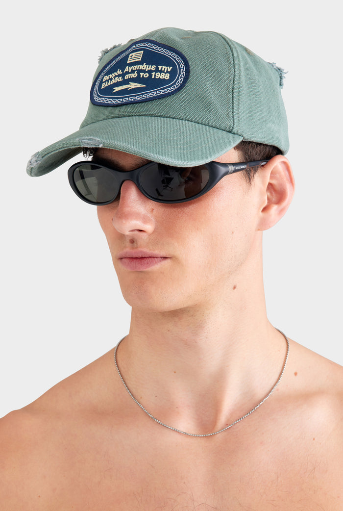 Street Sign Washed Canvas Cap - Washed Sage