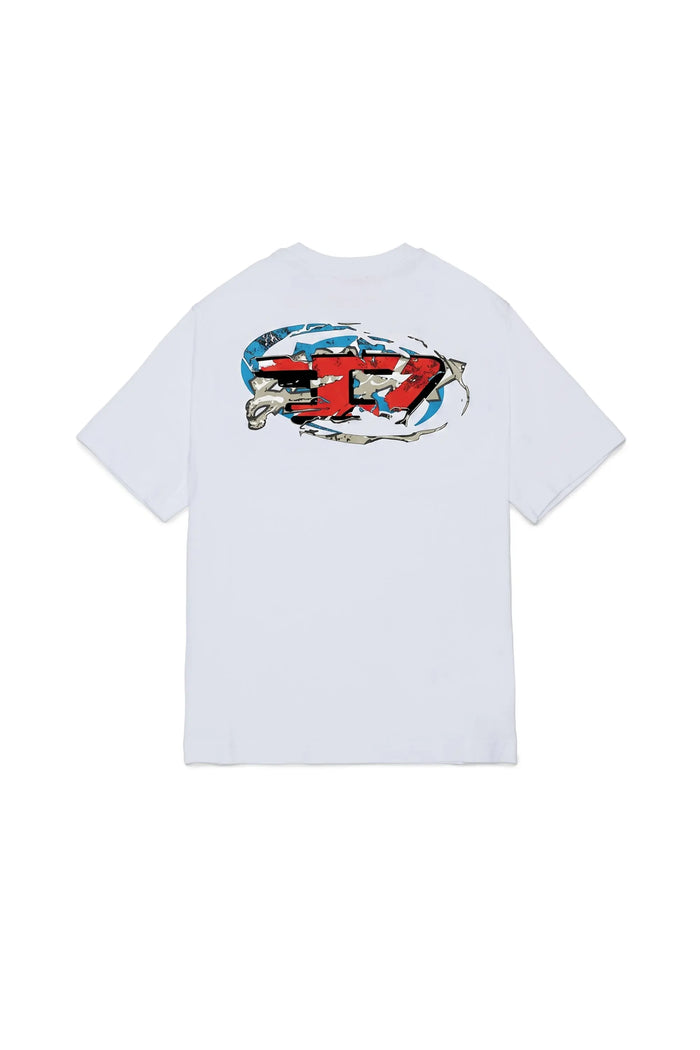 T-shirt with Oval D embroidery and flock print