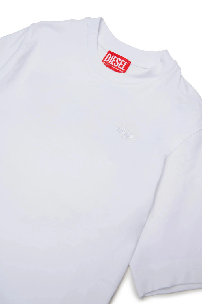 T-shirt with Oval D embroidery and flock print