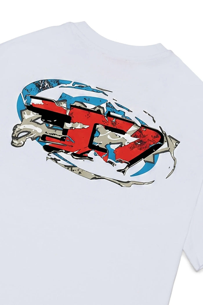 T-shirt with Oval D embroidery and flock print