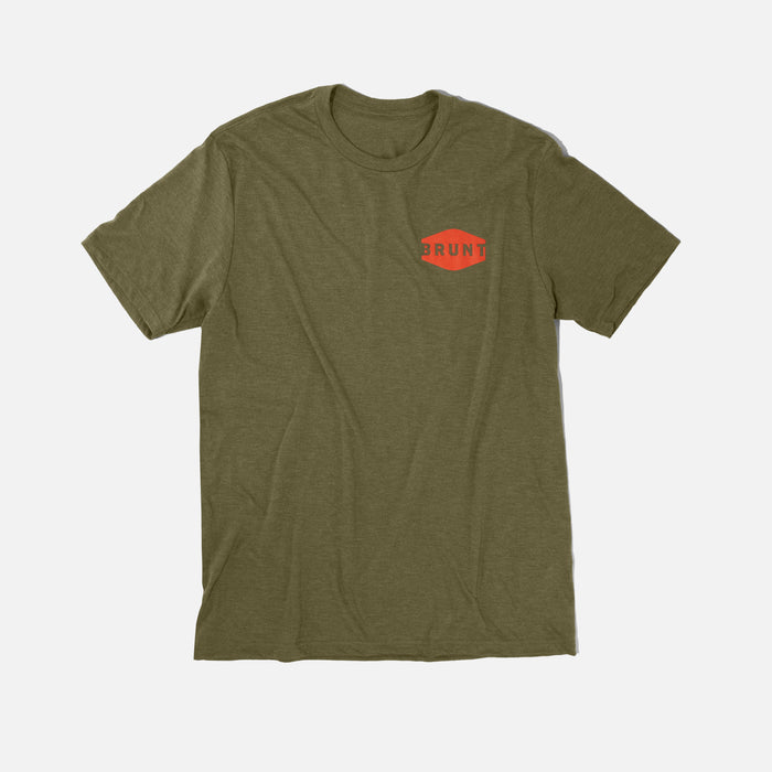 Front of the high quality classic t-shirt with BRUNT logo in green * 2