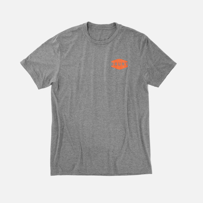 Front of the high quality classic t-shirt with BRUNT logo in grey * 1