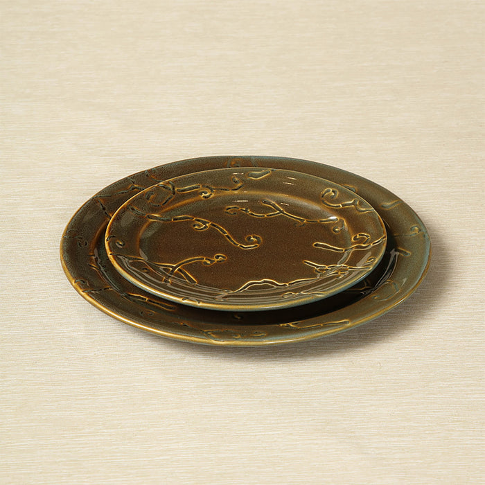 Taio textured oval plates
