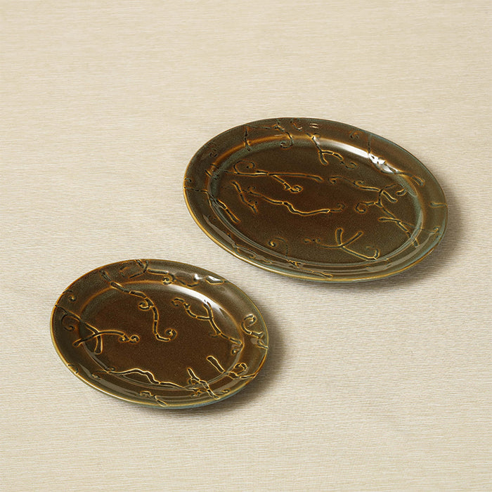 Taio textured oval plates