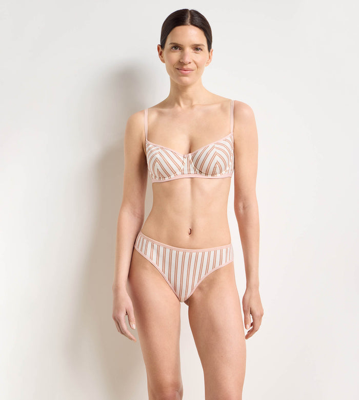 Tanga imprimé crème rose Dim x Ines de la Fressange
