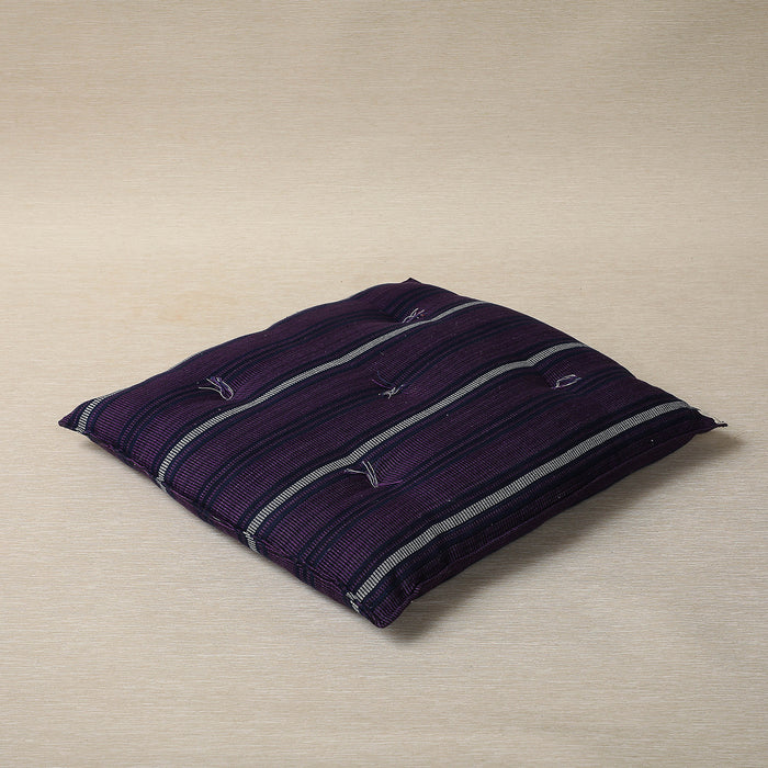 Tartan purple square cushion