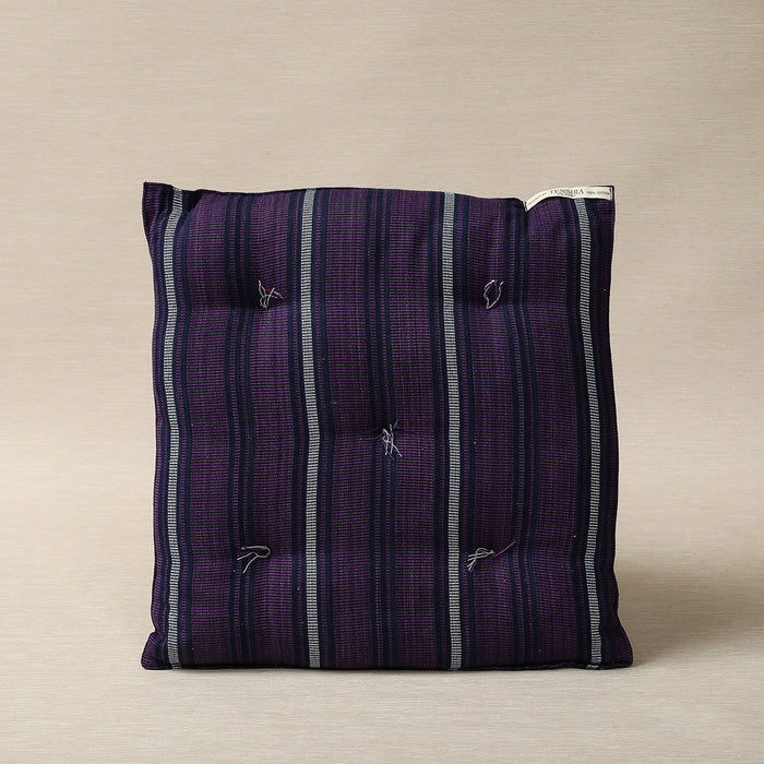 Tartan purple square cushion
