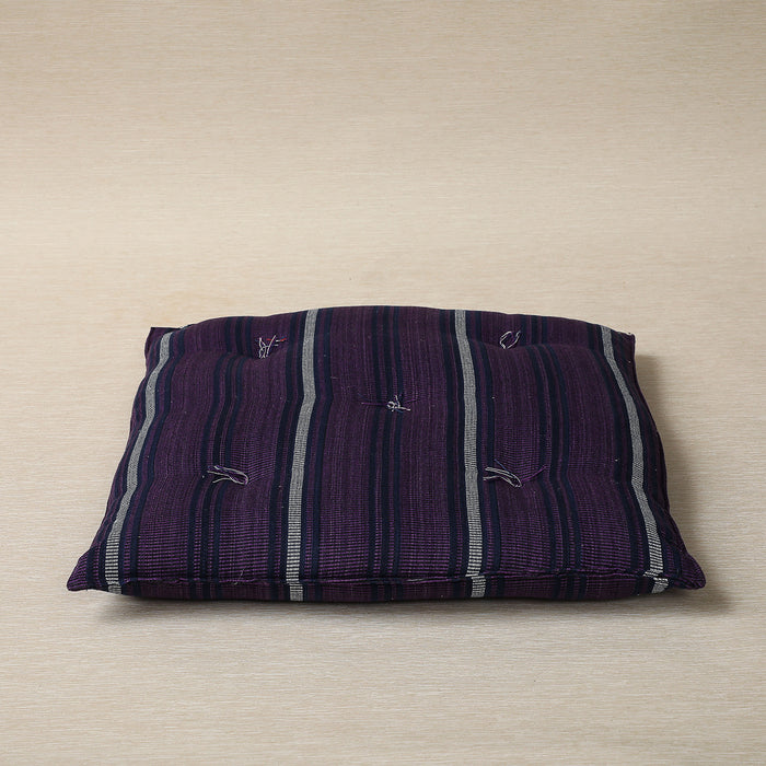 Tartan purple square cushion