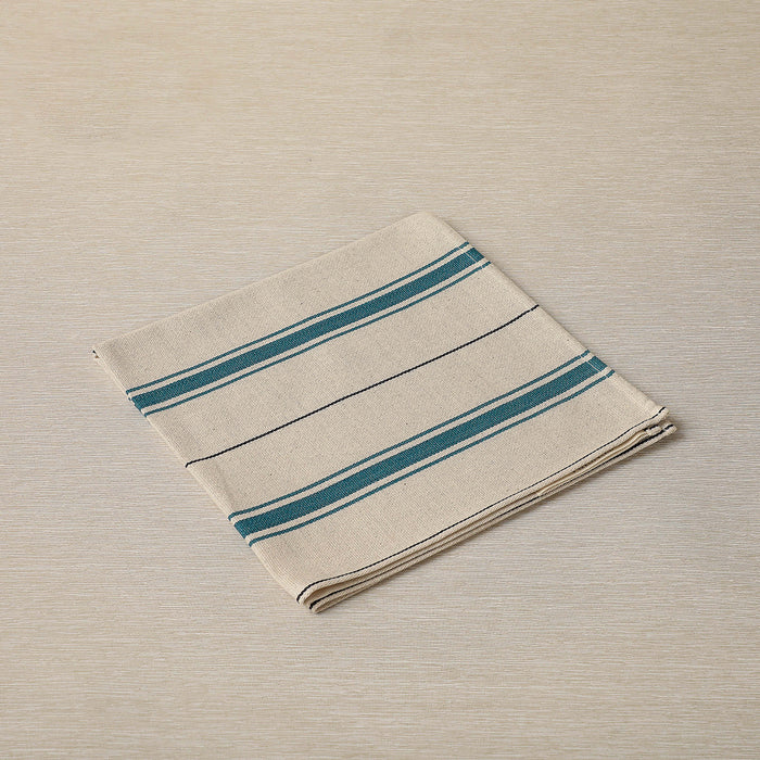 Teal stripe cotton napkin